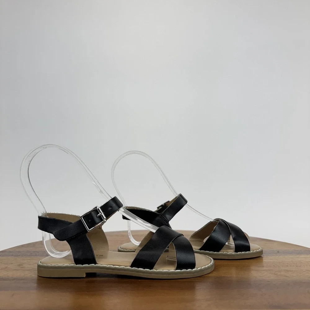 New Girls Little Kids Tucker + Tate Tarya Black Strappy  Sandals Size 11 C‎